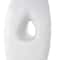 15" White Ceramic Abstract Textured Vase with Cutout Center
